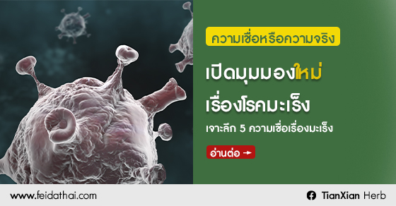 เจาะลึก 5 ความเชื่อเรื่องมะเร็งที่คนส่วนใหญ่เข้าใจคลาดเคลื่อน